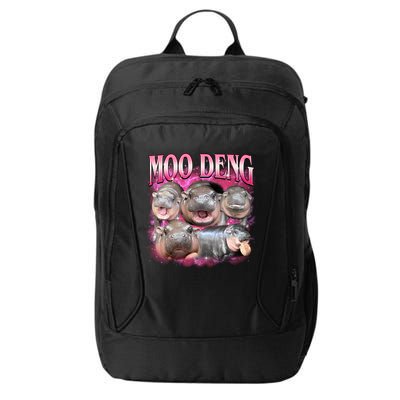 Pink Moo Deng Meme Hippo Funny City Backpack