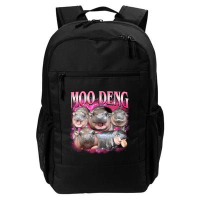 Pink Moo Deng Meme Hippo Funny Daily Commute Backpack