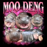 Pink Moo Deng Meme Hippo Funny Backpack