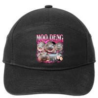 Pink Moo Deng Meme Hippo Funny 7-Panel Snapback Hat
