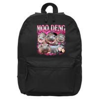 Pink Moo Deng Meme Hippo Funny 16 in Basic Backpack