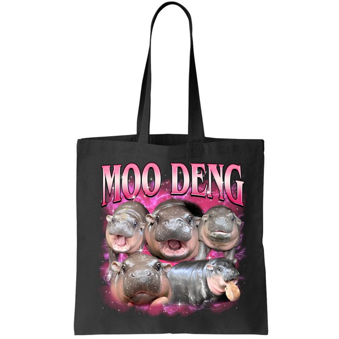 Pink Moo Deng Meme Hippo Funny Bag