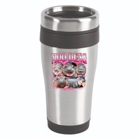 Pink Moo Deng Meme Hippo Funny 16oz Travel Tumbler