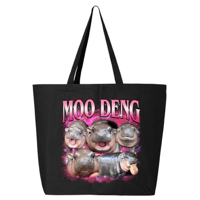 Pink Moo Deng Meme Hippo Funny 25L Jumbo Tote
