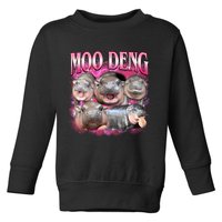 Pink Moo Deng Meme Hippo Funny Toddler Sweatshirt