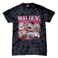 Pink Moo Deng Meme Hippo Funny Tie-Dye T-Shirt