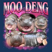 Pink Moo Deng Meme Hippo Funny Infant Baby Jersey Bodysuit