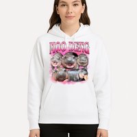 Pink Moo Deng Meme Hippo Funny Hoodie
