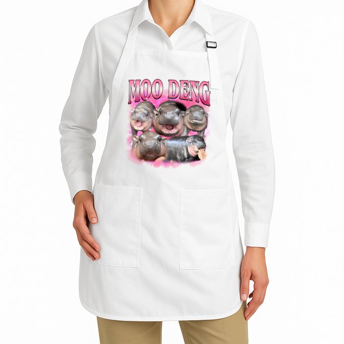 Pink Moo Deng Meme Hippo Funny Apron