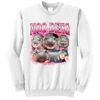 Pink Moo Deng Meme Hippo Funny Sweatshirt