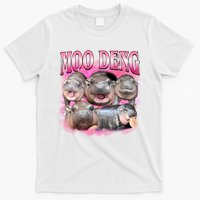 Pink Moo Deng Meme Hippo Funny T-Shirt