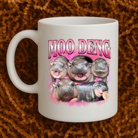 Pink Moo Deng Meme Hippo Funny Mug