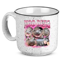 Pink Moo Deng Meme Hippo Funny 15oz Campfire Ceramic Mug