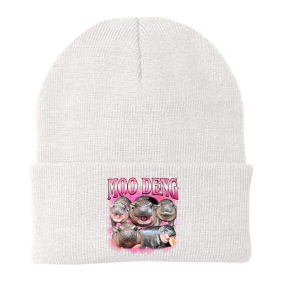 Pink Moo Deng Meme Hippo Funny Beanie