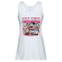 Pink Moo Deng Meme Hippo Funny Ladies Essential Flowy Tank