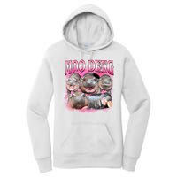 Pink Moo Deng Meme Hippo Funny Women's Pullover Hoodie