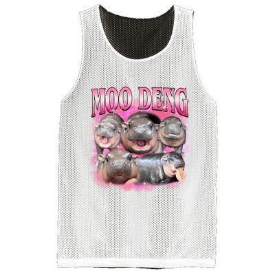 Pink Moo Deng Meme Hippo Funny Mesh Reversible Basketball Jersey Tank