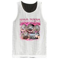 Pink Moo Deng Meme Hippo Funny Mesh Reversible Basketball Jersey Tank