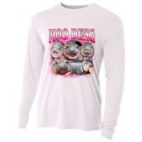 Pink Moo Deng Meme Hippo Funny Cooling Performance Long Sleeve Crew