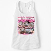 Pink Moo Deng Meme Hippo Funny Womens Tank Top