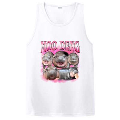 Pink Moo Deng Meme Hippo Funny PosiCharge Competitor Tank