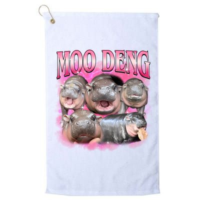 Pink Moo Deng Meme Hippo Funny Golf Towel