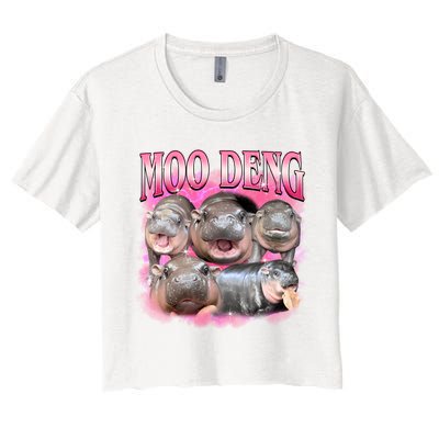 Pink Moo Deng Meme Hippo Funny Crop Top
