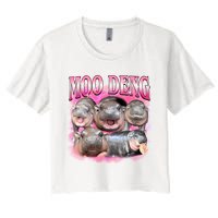 Pink Moo Deng Meme Hippo Funny Crop Top