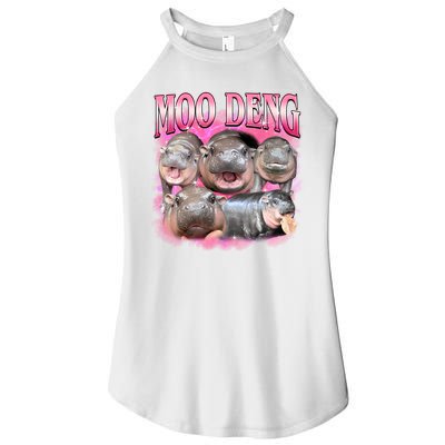 Pink Moo Deng Meme Hippo Funny Women's Perfect Tri Rocker Tank
