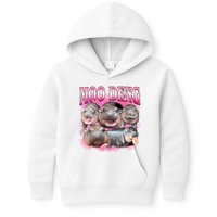 Pink Moo Deng Meme Hippo Funny Kids Hoodie