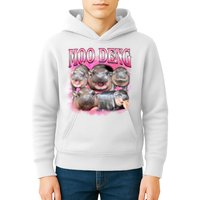 Pink Moo Deng Meme Hippo Funny Kids Hoodie