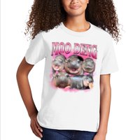 Pink Moo Deng Meme Hippo Funny Kids T-Shirt