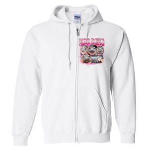 Pink Moo Deng Meme Hippo Funny Full Zip Hoodie