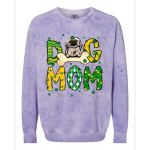 Pekingese Mom Dog Mom Shamrock St Patrick's Day Funny Gift Colorblast Crewneck Sweatshirt