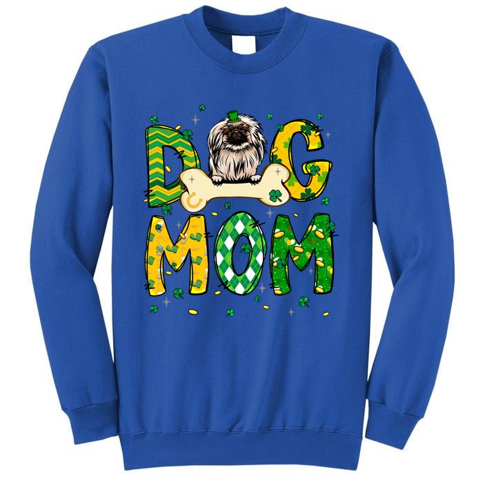 Pekingese Mom Dog Mom Shamrock St Patrick's Day Funny Gift Sweatshirt