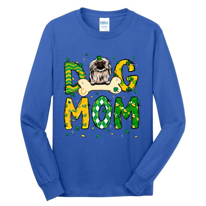 Pekingese Mom Dog Mom Shamrock St Patrick's Day Funny Gift Tall Long Sleeve T-Shirt