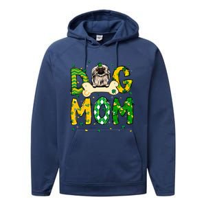 Pekingese Mom Dog Mom Shamrock St Patrick's Day Funny Gift Performance Fleece Hoodie