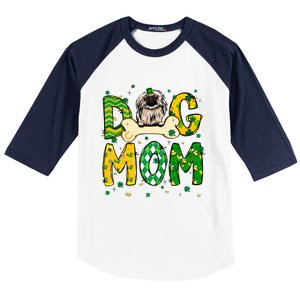 Pekingese Mom Dog Mom Shamrock St Patrick's Day Funny Gift Baseball Sleeve Shirt