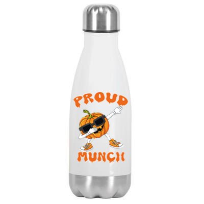 Proud Munch Dabbing Dancing Pumpkin Cool Halloween Pajamas Gift Stainless Steel Insulated Water Bottle