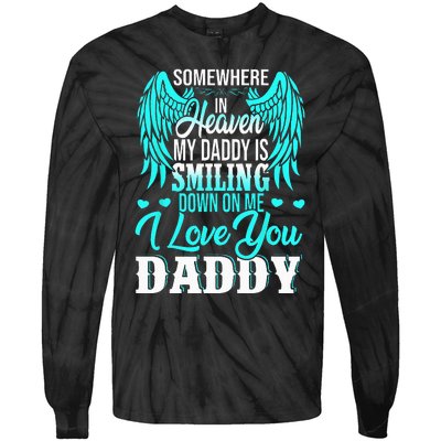 Proud My Daddy In Heaven Happy Father's Day Proud Of Daddy Tie-Dye Long Sleeve Shirt