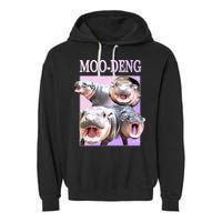 Purple Moo Deng Meme Hippo Funny Garment-Dyed Fleece Hoodie