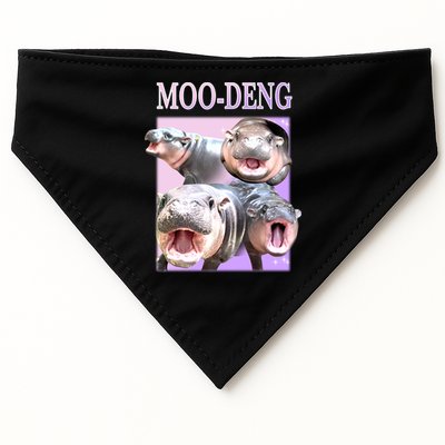Purple Moo Deng Meme Hippo Funny USA-Made Doggie Bandana
