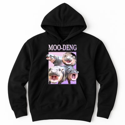 Purple Moo Deng Meme Hippo Funny Hoodie