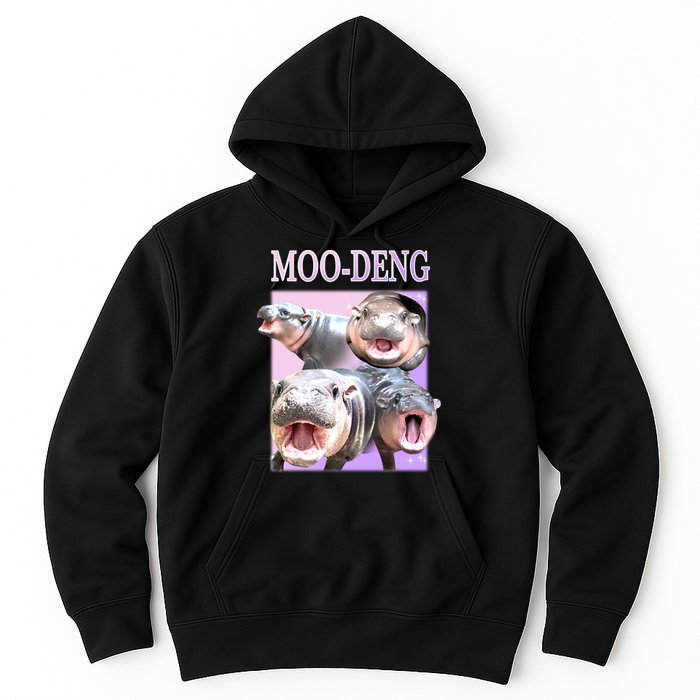 Purple Moo Deng Meme Hippo Funny Hoodie