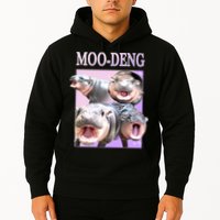 Purple Moo Deng Meme Hippo Funny Hoodie