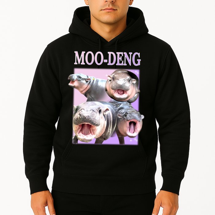 Purple Moo Deng Meme Hippo Funny Hoodie