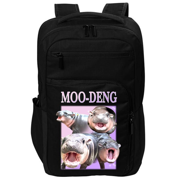 Purple Moo Deng Meme Hippo Funny Impact Tech Backpack