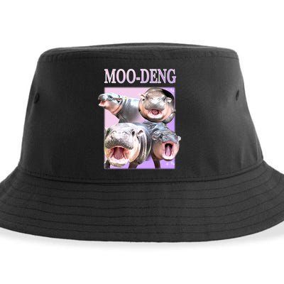 Purple Moo Deng Meme Hippo Funny Sustainable Bucket Hat