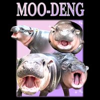 Purple Moo Deng Meme Hippo Funny 7-Panel Snapback Hat