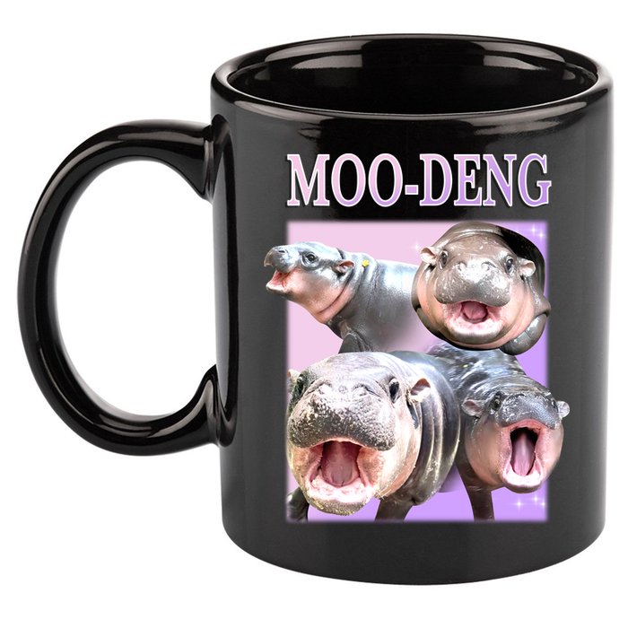 Purple Moo Deng Meme Hippo Funny 11oz C Handle Ceramic Mug